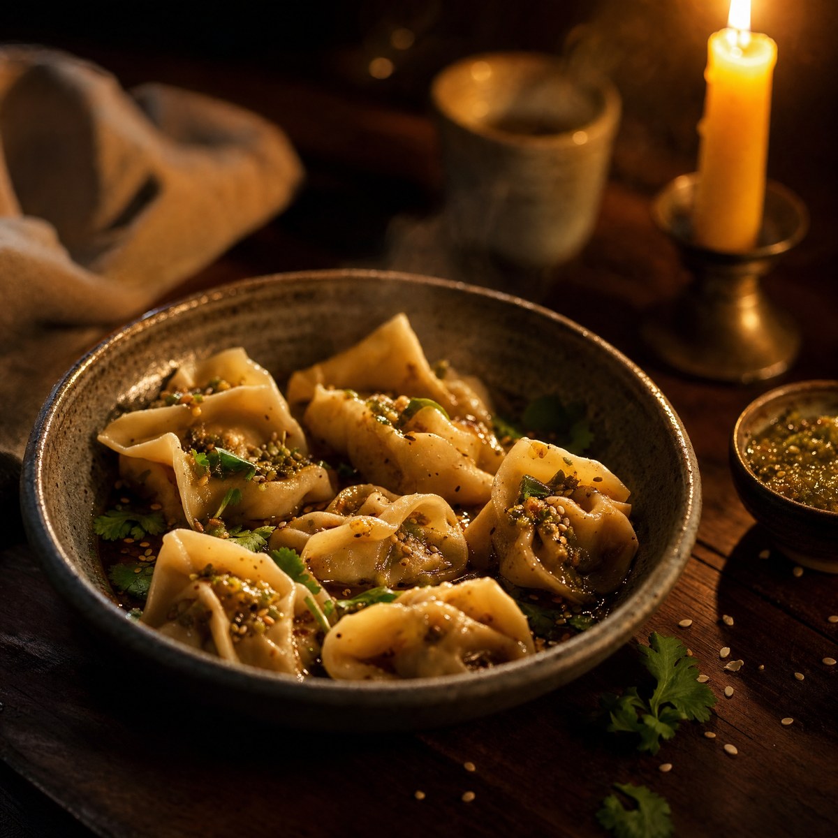 Green Chile Pork Wontons
